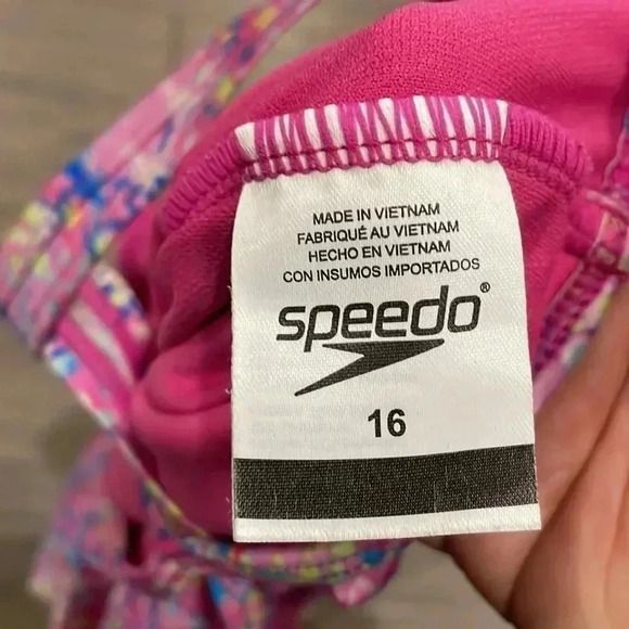 ❤️FREE ❤️NWOT [Y16]Speedo  Girls Pink One Piece Swim Suit - Picture 2 of 3